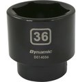 Dynamic Tools 1/2" Drive 6 Point Metric, 36mm Standard Length, Impact Socket D014036